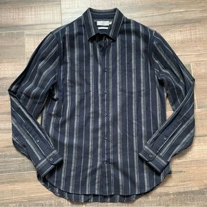 Vince Stripe Classic Fit Button Down Mens Shirt